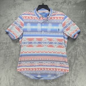 Chubbies Casual Colorful Pineapple & Geometric Pattern Men's Shirt Sz M
